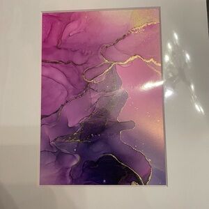 Abstract Purple and Gold Art Painting